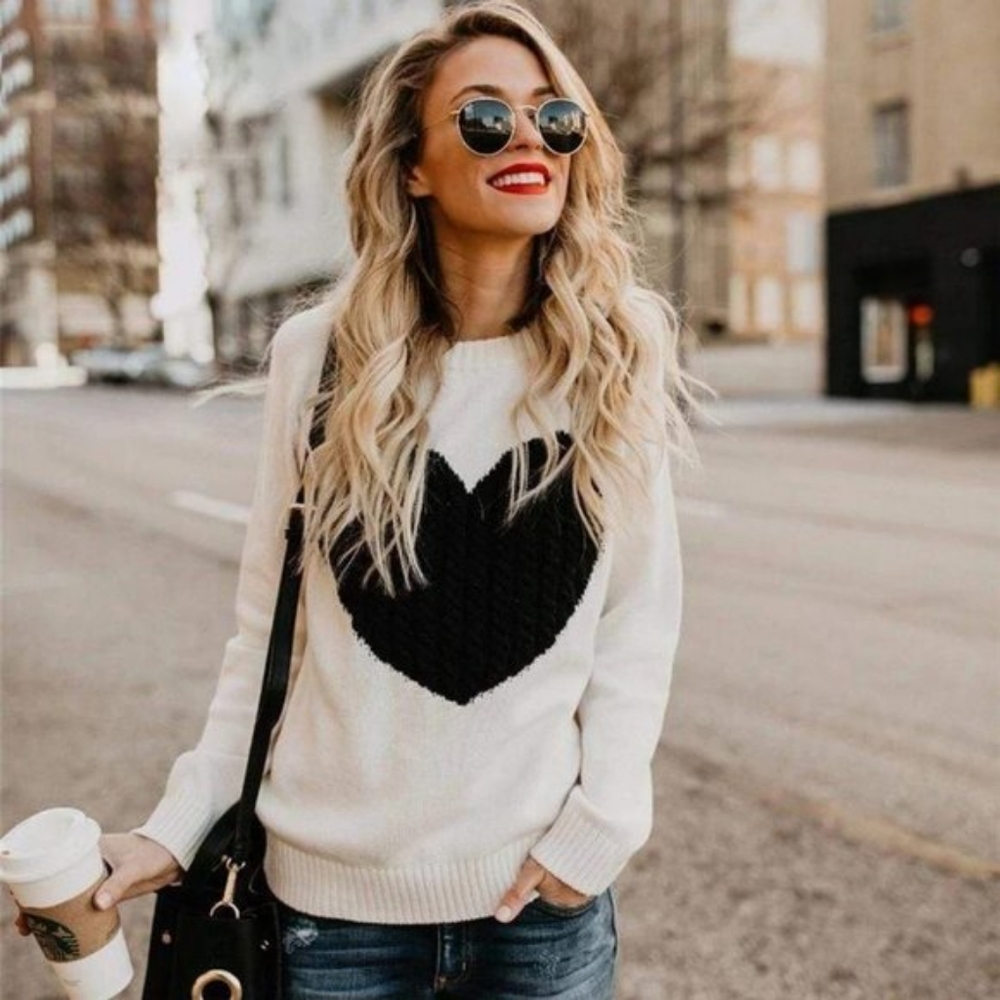 Women's heart sweater